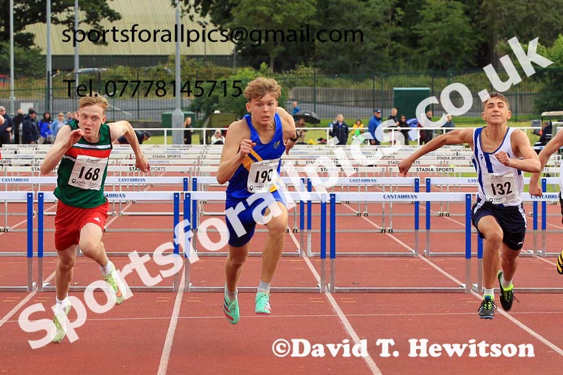 Boys Under-15s 80 metres hurdles, 2023 Northern Under-13s, Under-15s and Under-17s, Middlesbrough.  Photo: David T. Hewitson/Sports for All Pics